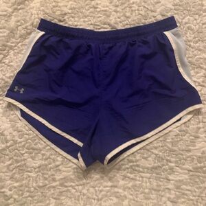 Under Armour Women's Blue and White Athletic Shorts